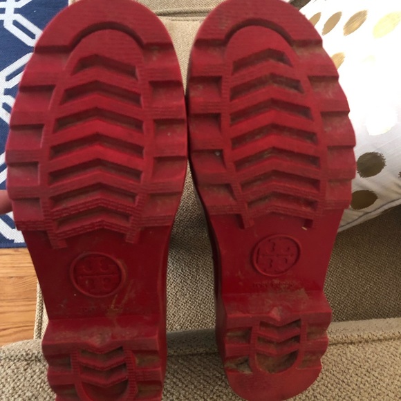 Tory Burch Navy Blue and Red Rainboots - Picture 6 of 8